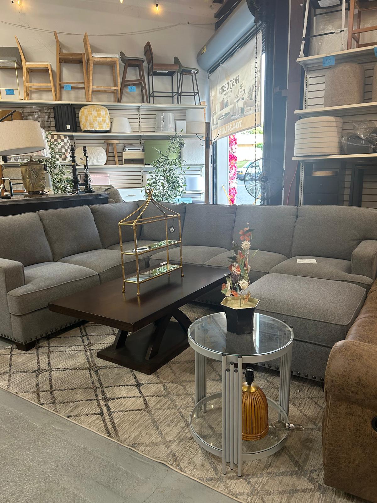 Large gray sectional in the Fast Design showroom